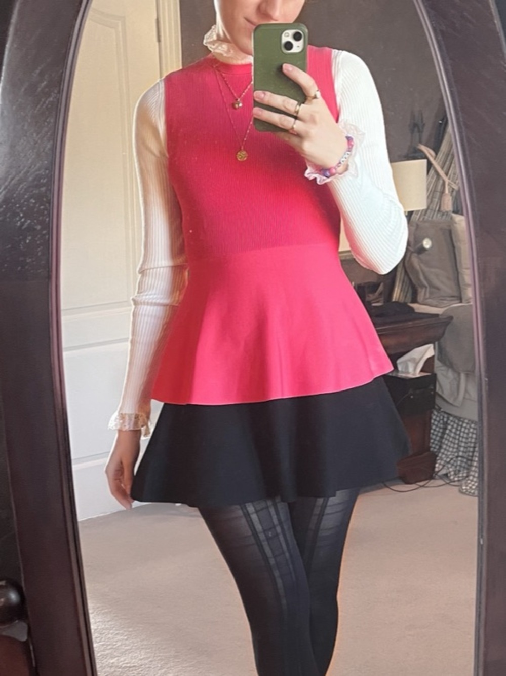 Theory Knit Blouse, Pink